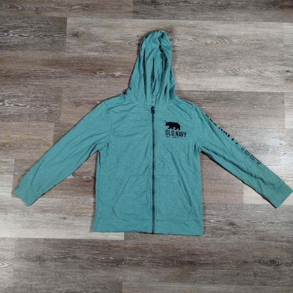 Old Navy/1994 Mint Green Zip Front Hoodie Sweater L (10-12) - Picture 2 of 16